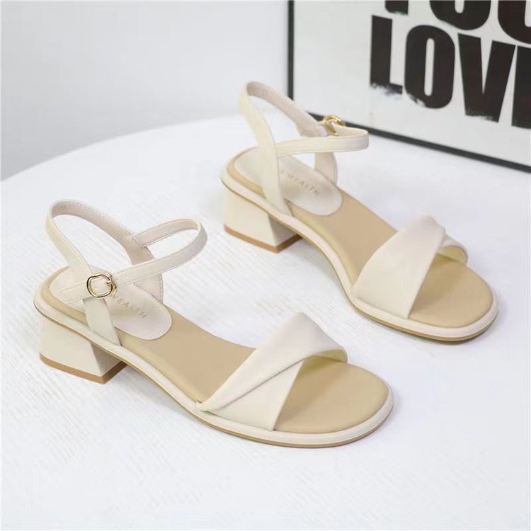 Ankle Strap Attachment - 이브닝 브리즈 블록 힐 샌들 여성용