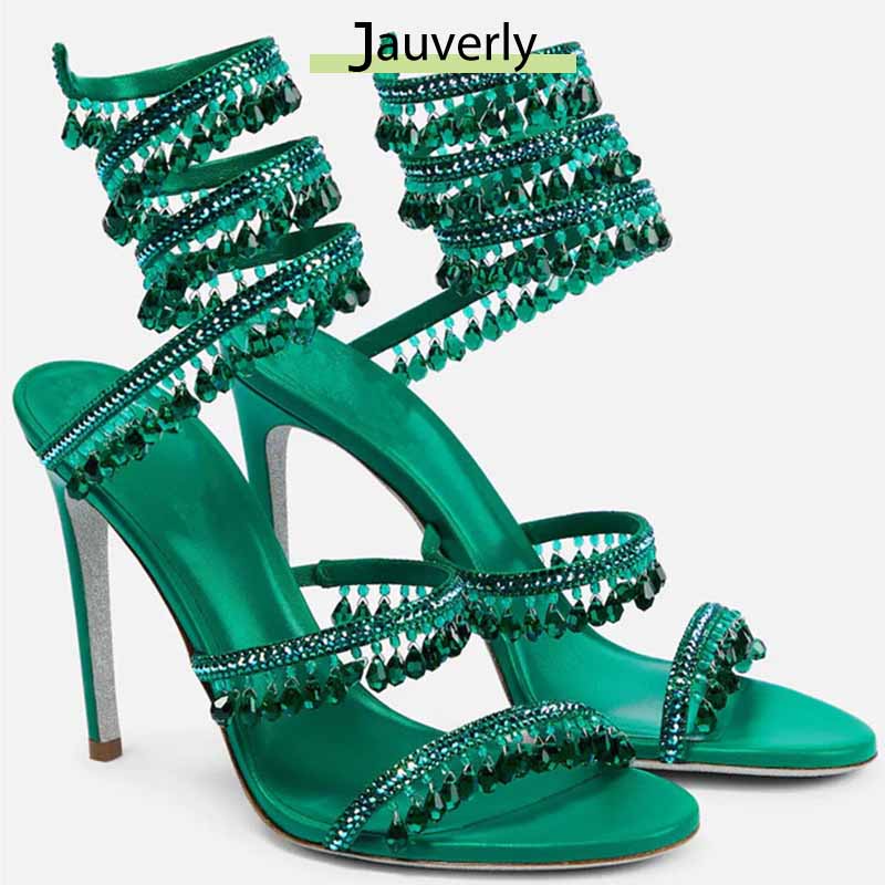 Ankle Strap Attachment - 2026 여성용 하이힐 새로운 라인스톤 샌들
