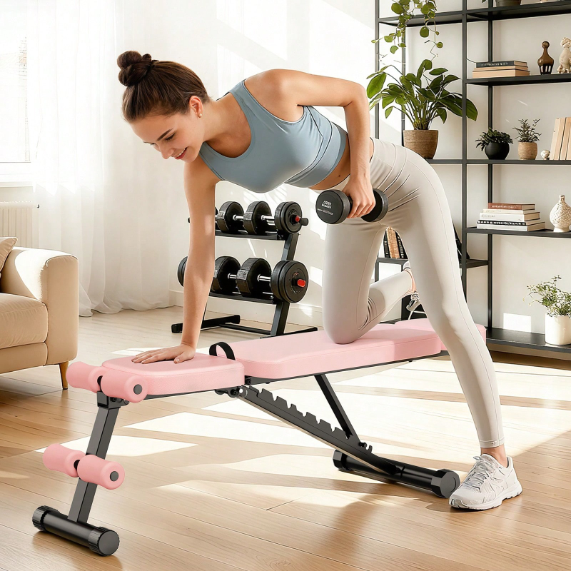 Home Gym Foldable - 9단계 조절 가능한 웨이트 벤치, 접이식