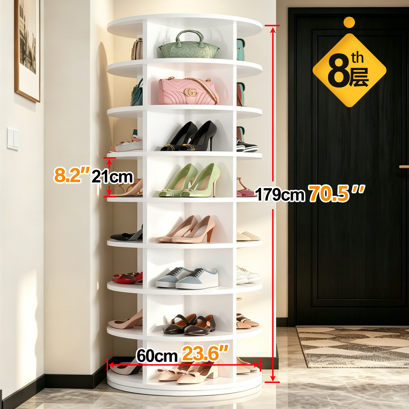 360도 회전식 모던 신발장 다층형 스탠딩 신발 캐비닛 - Home Gym Minimalist 리뷰 및 가격