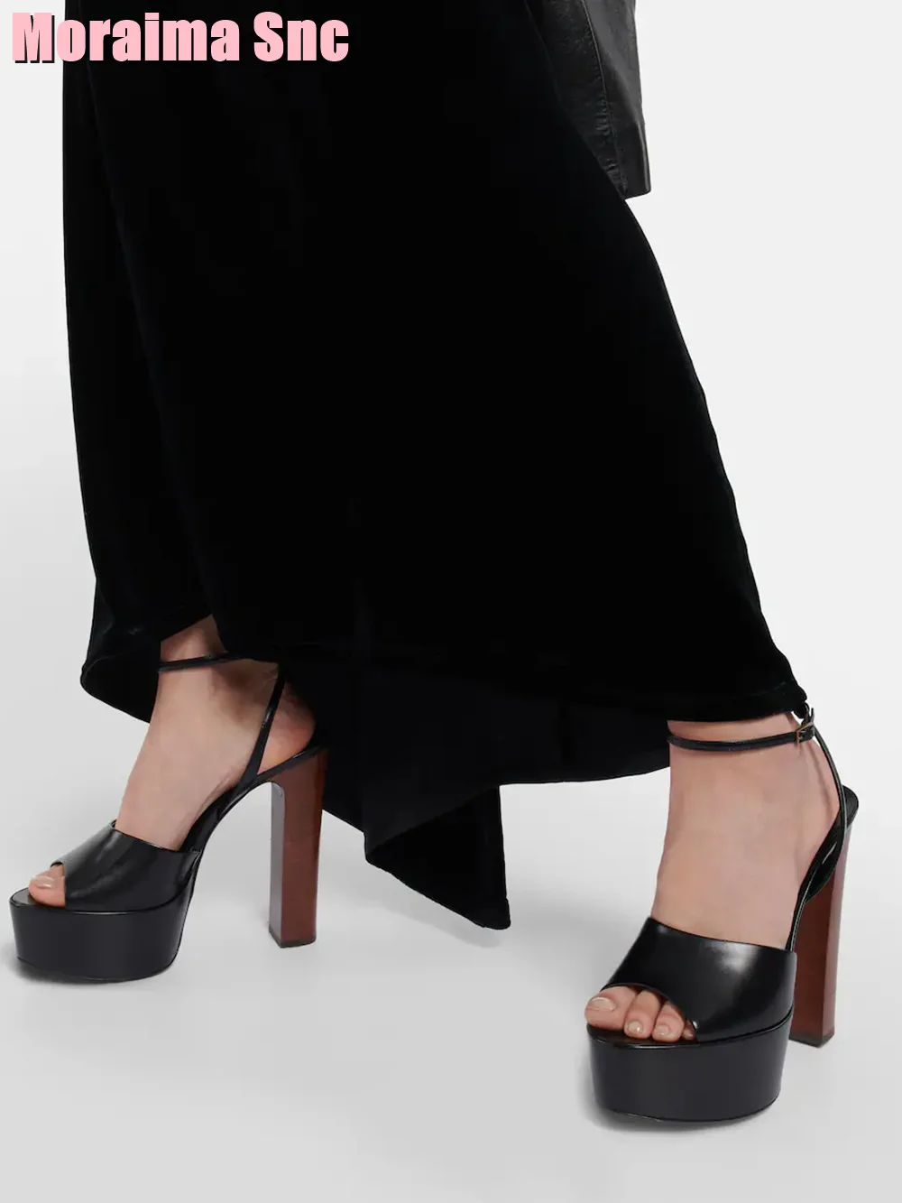 핍 토 플랫폼 특허 가죽 샌들 블록 청키 힐 발목 버클 - Ankle Strap Attachment 리뷰 및 가격