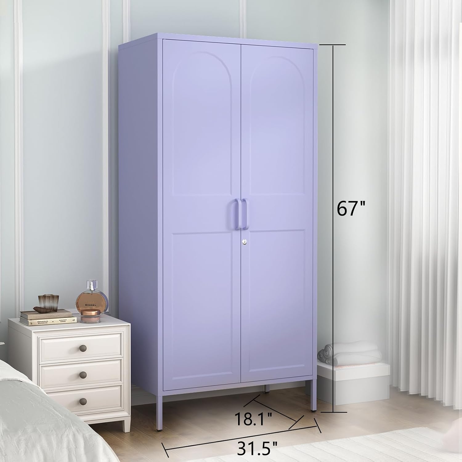 잠금 가능한 금속 옷장, 67인치 스틸 의류 수납장(옷 - Home Gym Minimalist 리뷰 및 가격