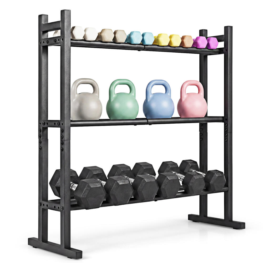 헤비 듀티 3단 덤벨 랙, 분체 도장된 스틸 중량물 보 - Home Gym Equipments 리뷰 및 가격