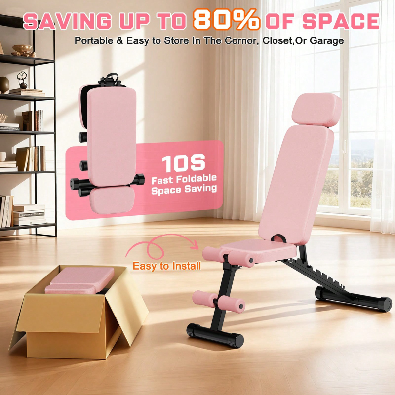 9단계 조절 가능한 웨이트 벤치, 접이식 홈짐, 전신  - Home Gym Foldable 리뷰 및 가격